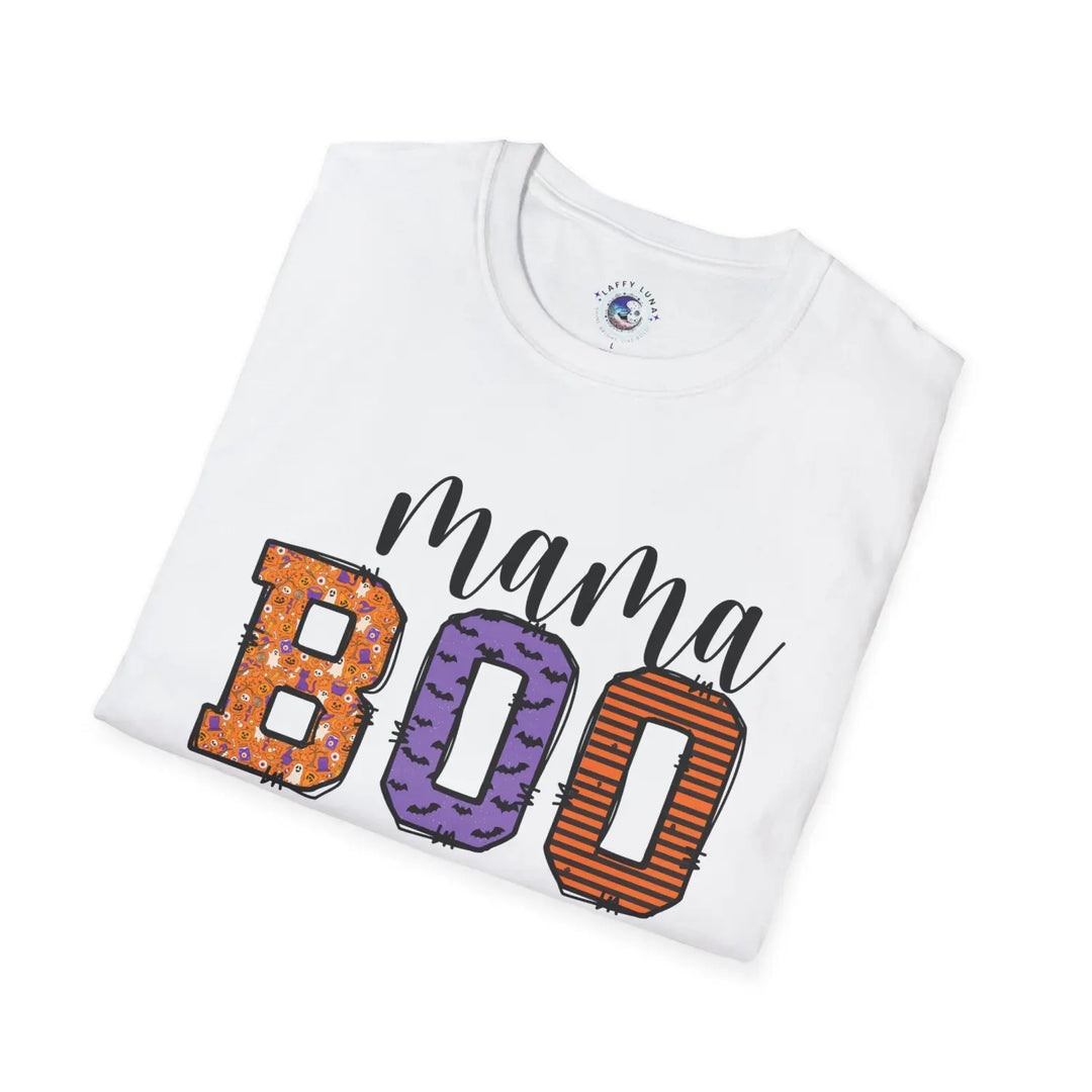 Mama Boo Halloween Shirt Adult Family Matching Outfit Trick-or-Treat Mom Tee Festive Top Soft Cotton Unisex - XS