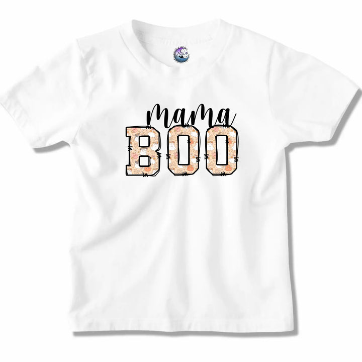 Mama Boo Halloween Shirt Adult Family Matching Outfit Trick-or-Treat Mom Tee Festive Top Soft Cotton Unisex - T-Shirt