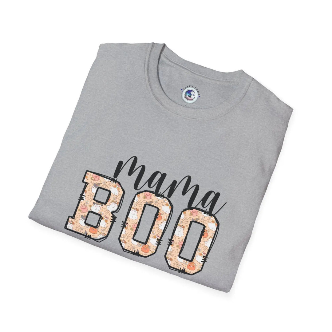Mama Boo Halloween Shirt Adult Family Matching Outfit Trick-or-Treat Mom Tee Festive Top Soft Cotton Unisex - XS