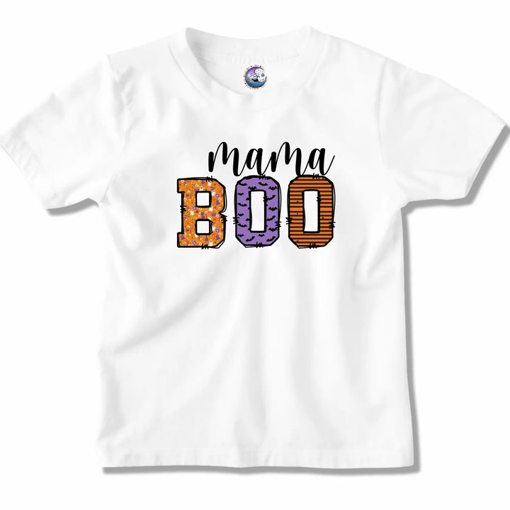 Mama Boo Halloween Shirt Adult Family Matching Outfit Trick-or-Treat Mom Tee Festive Top Soft Cotton Unisex - T-Shirt