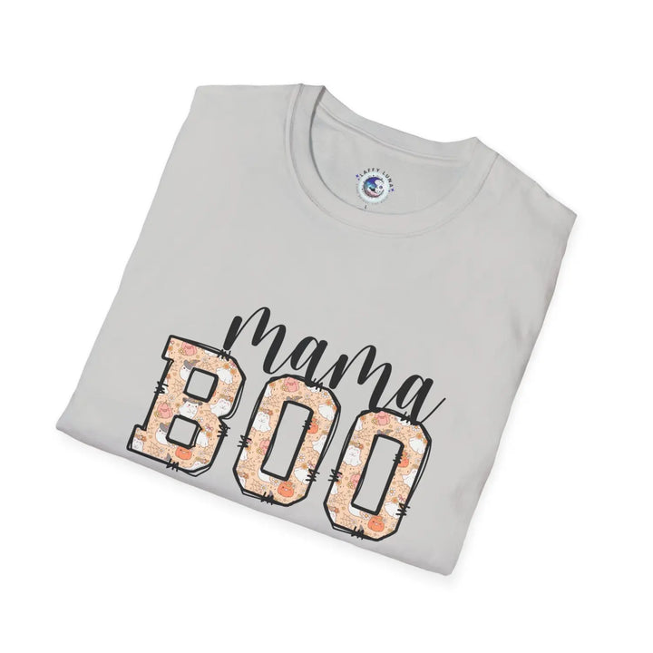 Mama Boo Halloween Shirt Adult Family Matching Outfit Trick-or-Treat Mom Tee Festive Top Soft Cotton Unisex - S / Ice