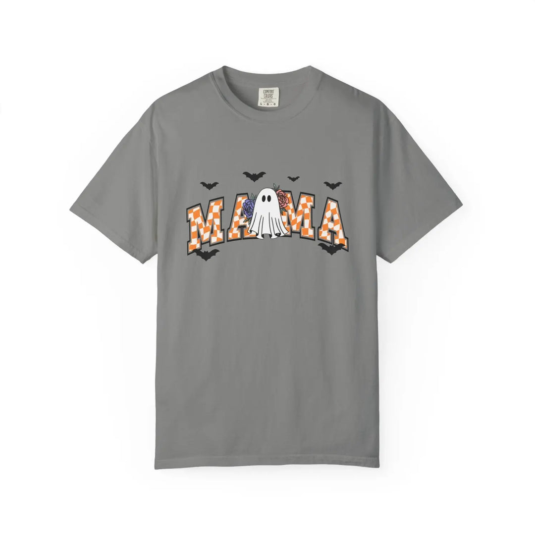 Mama Ghost Halloween T Shirt Spooky Apparel Fall Fashion Gift for Moms Trick or Treat Boo tiful Tee Granite / S