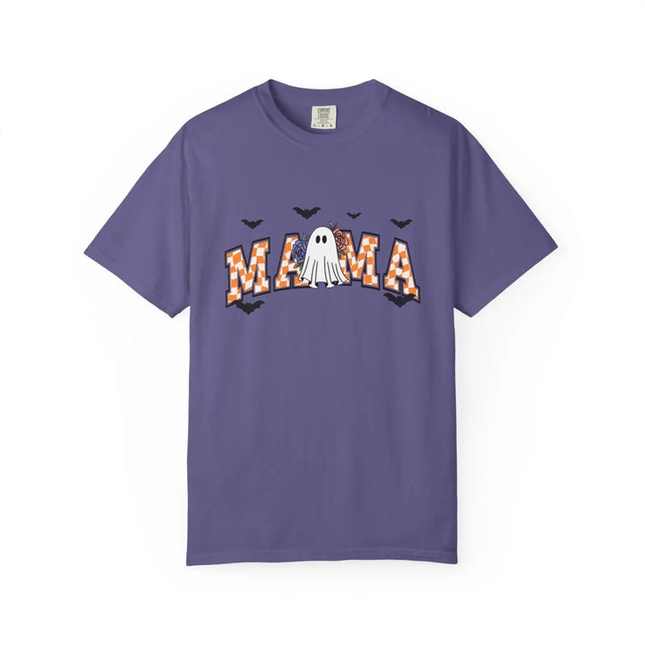 Mama Ghost Halloween T Shirt Spooky Apparel Fall Fashion Gift for Moms Trick or Treat Boo tiful Tee Grape / S