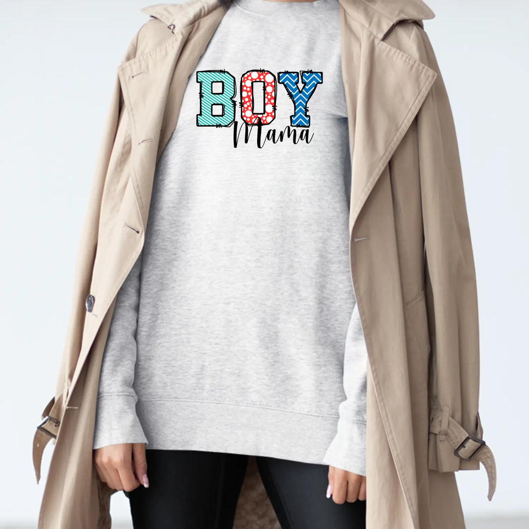Mamas Boy Sweatshirt for Women Cozy Stylish Moms Little Man Sweater Gift Mom Mothers Day Baby Shower Proud Mommy