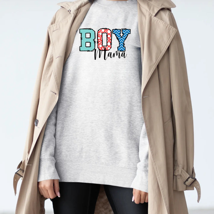 Mamas Boy Sweatshirt for Women Cozy Stylish Moms Little Man Sweater Gift Mom Mothers Day Baby Shower Proud Mommy
