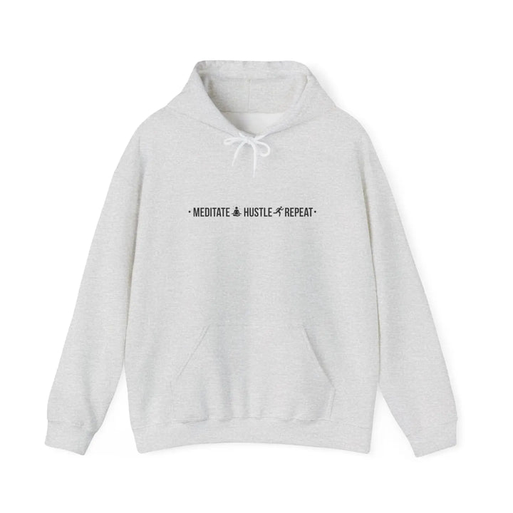 Meditate Hustle Repeat Hoodie - Cozy Sweatshirt for Mindfulness & Motivation Unisex Gift Wellness Lovers Perfect
