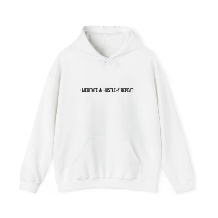 Meditate Hustle Repeat Hoodie - Cozy Sweatshirt for Mindfulness & Motivation Unisex Gift Wellness Lovers Perfect