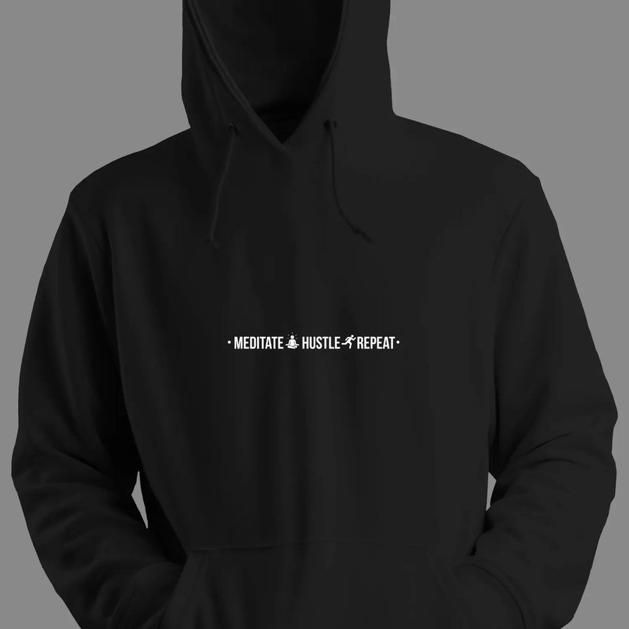 Meditate Hustle Repeat Hoodie - Cozy Sweatshirt for Mindfulness & Motivation Unisex Gift Wellness Lovers Perfect