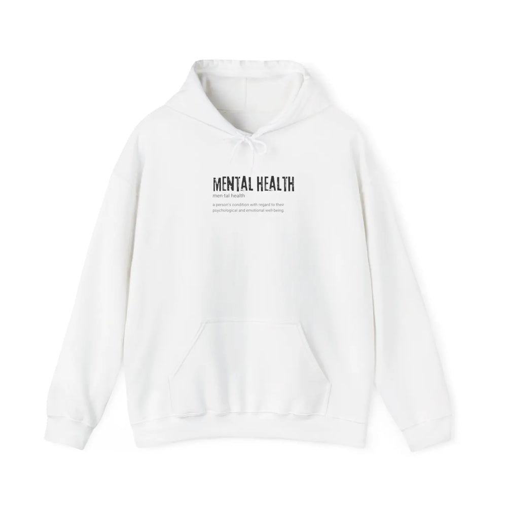Mental Health Awareness Hoodie Cozy Unisex Sweatshirt Comfort for Wellness Gifts Friends Self-Care Apparel - S / White