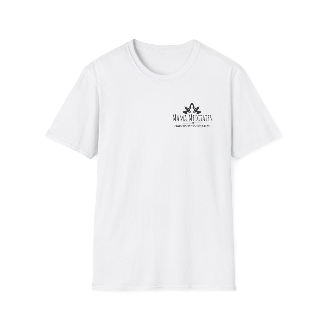 Mindful Meditation T-Shirt for Moms Yoga Gift Unisex Tee Self-Care Apparel - Relaxation Wear Inspirational Top - White
