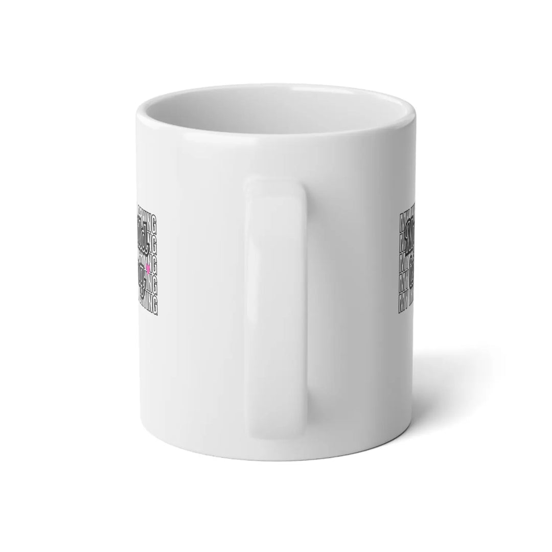 My Inner Child is Stirring Jumbo Mug 20oz - Motivational Coffee Cup Unique Gift for Parents Fun Beverage Lovers - White