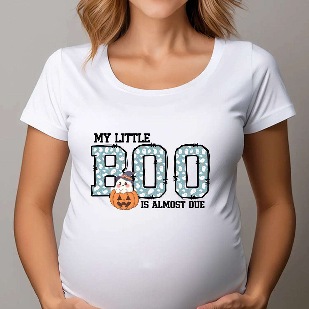 My Little Boo Is Almost Due Unisex Softstyle T Shirt Cute Pregnancy Announcement Tee New Mom Gift Baby Shower Present