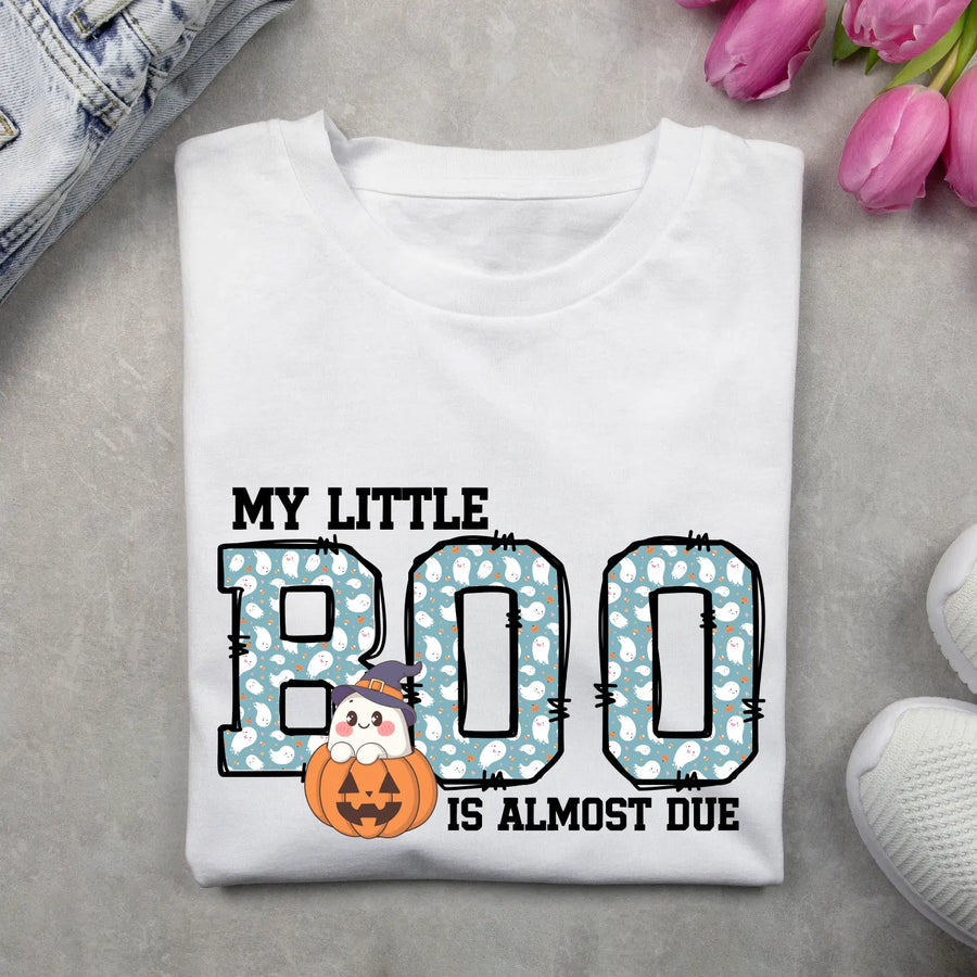 My Little Boo Is Almost Due Unisex Softstyle T Shirt Cute Pregnancy Announcement Tee New Mom Gift Baby Shower Present