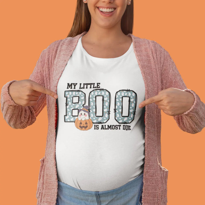 My Little Boo Is Almost Due Unisex Softstyle T Shirt Cute Pregnancy Announcement Tee New Mom Gift Baby Shower Present