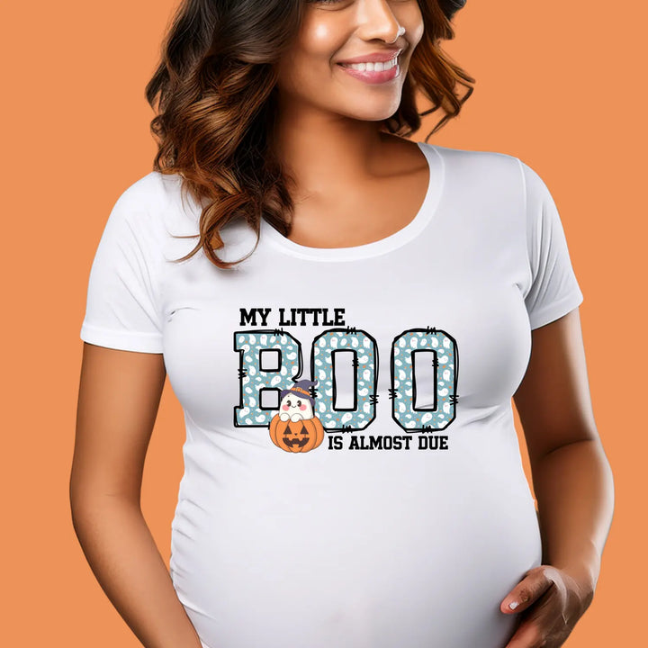 My Little Boo Is Almost Due Unisex Softstyle T Shirt Cute Pregnancy Announcement Tee New Mom Gift Baby Shower Present
