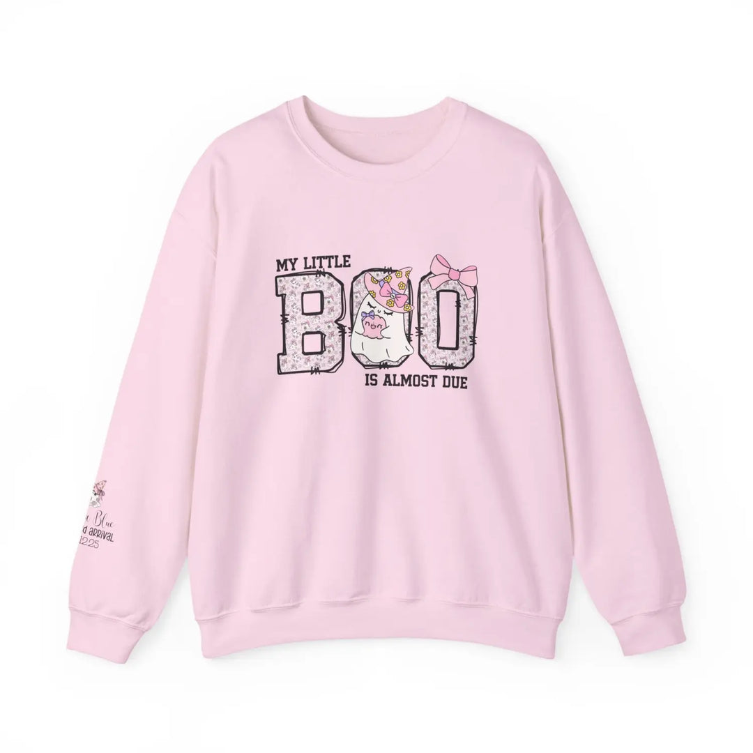 My Little Boo Pregnancy Sweatshirt Maternity Gift Baby Shower Apparel Cute Mama Halloween Announcement Pink Light / S