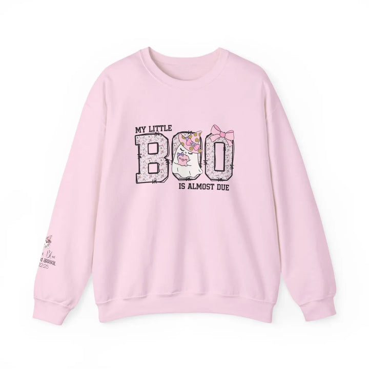 My Little Boo Pregnancy Sweatshirt Maternity Gift Baby Shower Apparel Cute Mama Halloween Announcement Pink Light / S