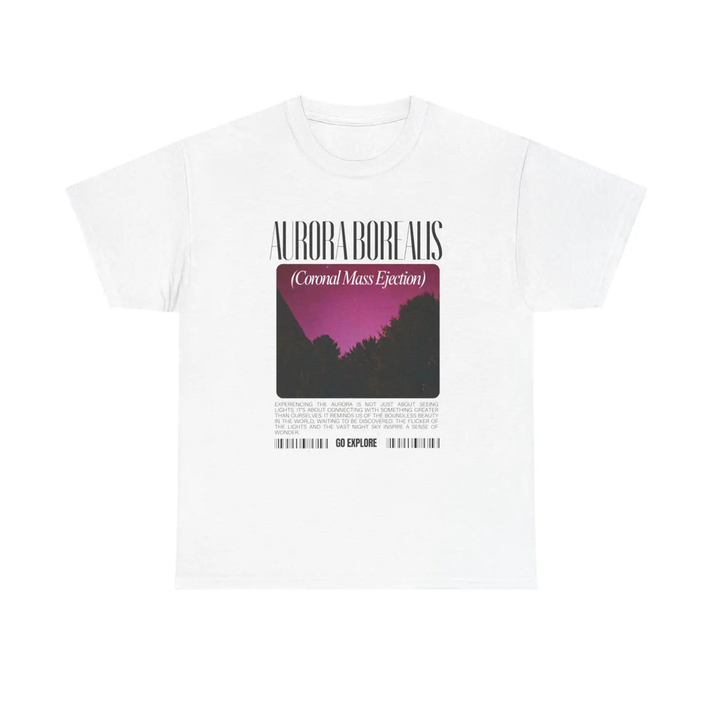 Northern Lights Graphic T Shirt with Celestial Nature Design - White / L - T-Shirt