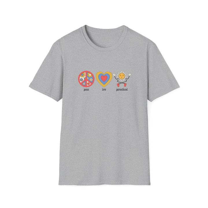 Peace Love and Parenthood T-Shirt - Sport Grey / XS