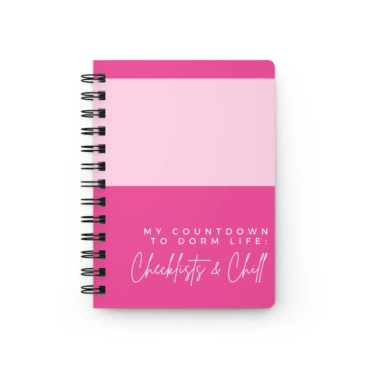 Pink Spiral Bound Journal - Countdown to Dorm Life - Checklists & Chill - One Size - Paper products