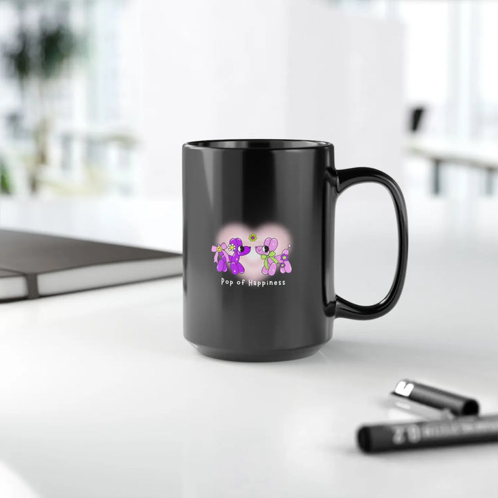 Pop of Happiness Coffee Mug Fun Design for Happy Vibes Spread Positivity Choose Joy Mental Health Awareness 15oz
