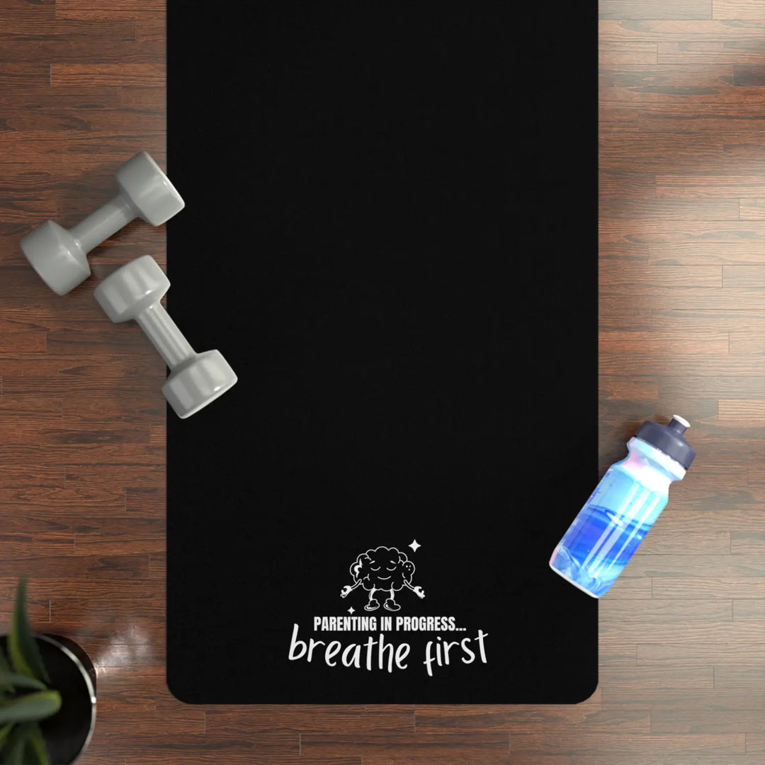 Premium Rubber Yoga Mat - Breathe First Non-Slip Exercise Fitness Home Meditation Gift for Lovers - 24” x 72” - Decor