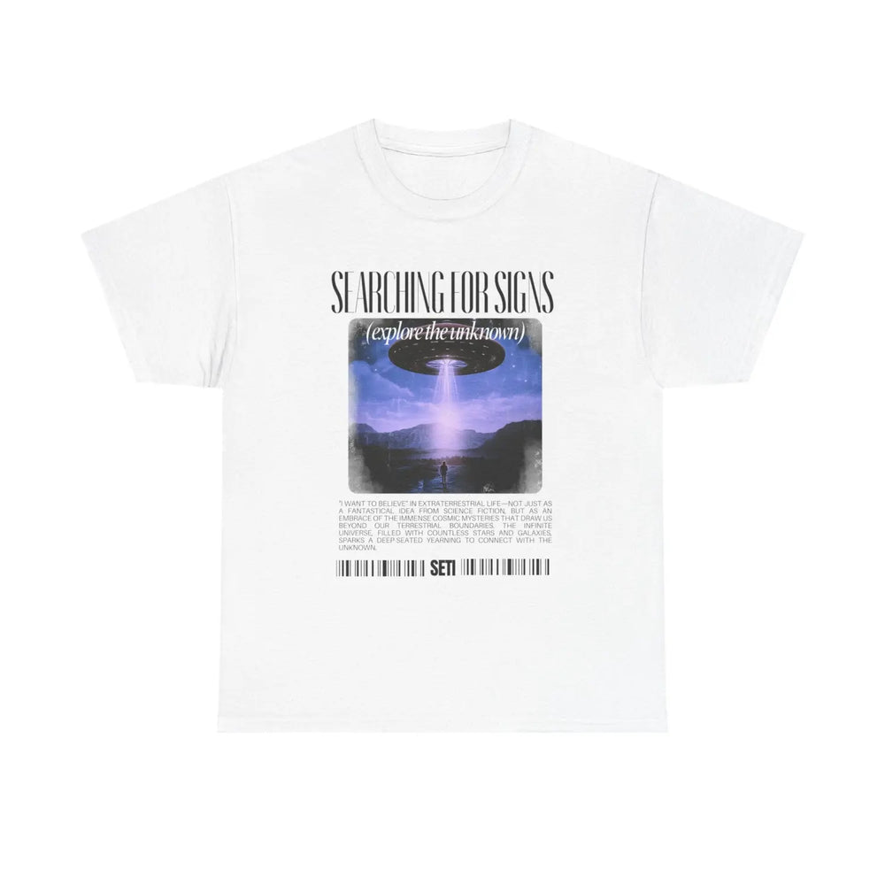 Exploration T-Shirt Alien Life Y2K - Searching for Signs Graphic Tee - Perfect Casual Wear Outdoor Activities