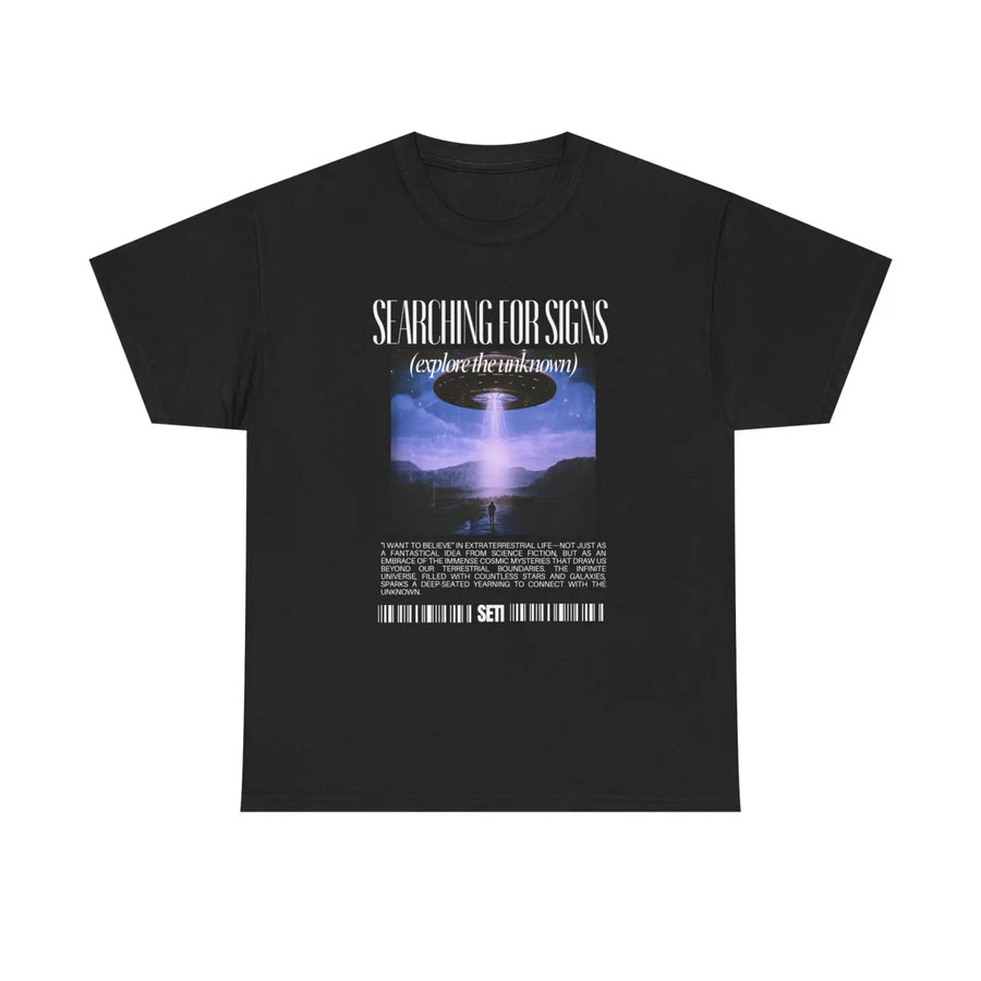 Exploration T-Shirt Alien Life Y2K - Searching for Signs Graphic Tee - Perfect Casual Wear Outdoor Activities