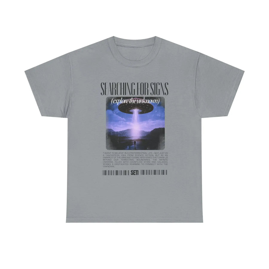Exploration T-Shirt Alien Life Y2K - Searching for Signs Graphic Tee - Perfect Casual Wear Outdoor Activities