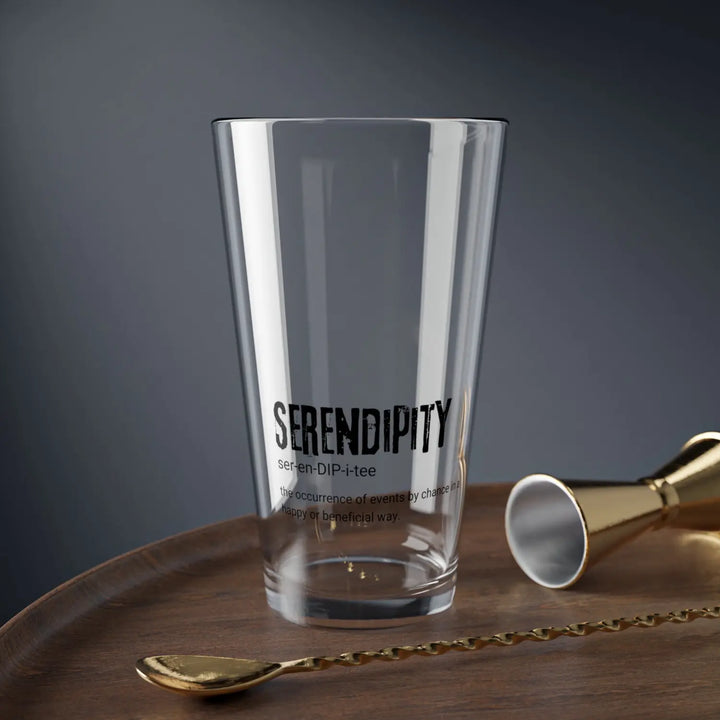 Serendipity Mixing Glass 16oz | Perfect for Cocktails Gift Home Bar Lovers Unique Glassware Cheers to Happiness - Mug