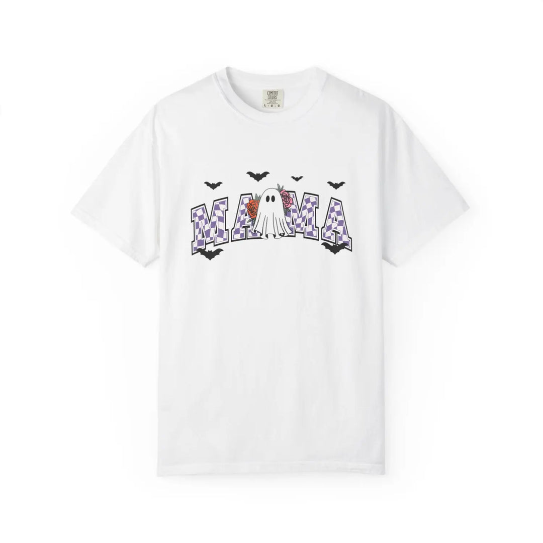 Spooky Ghost Mama T shirt for Halloween Fall Festivities Unisex Graphic Tee Gift Mothers Casual Wear White / S Shirt