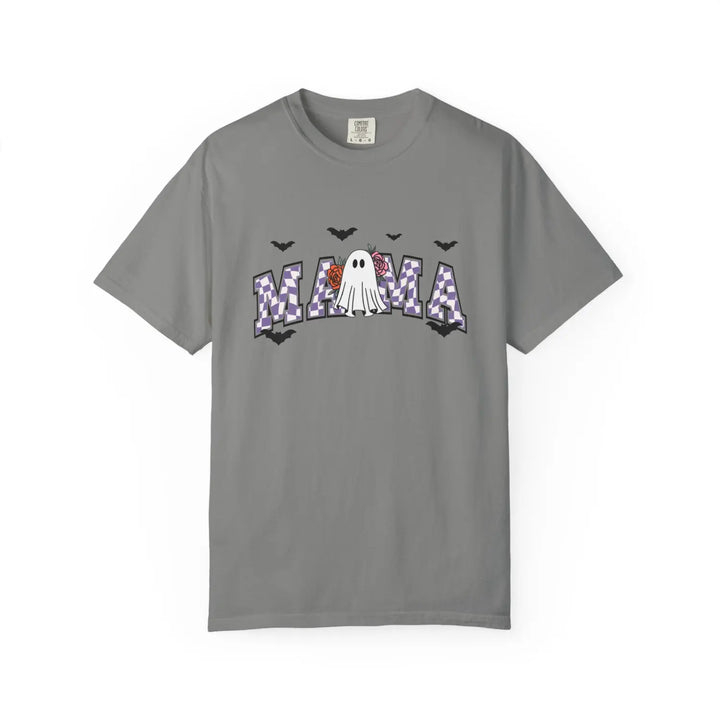 Spooky Ghost Mama T shirt for Halloween Fall Festivities Unisex Graphic Tee Gift Mothers Casual Wear Granite / S Shirt
