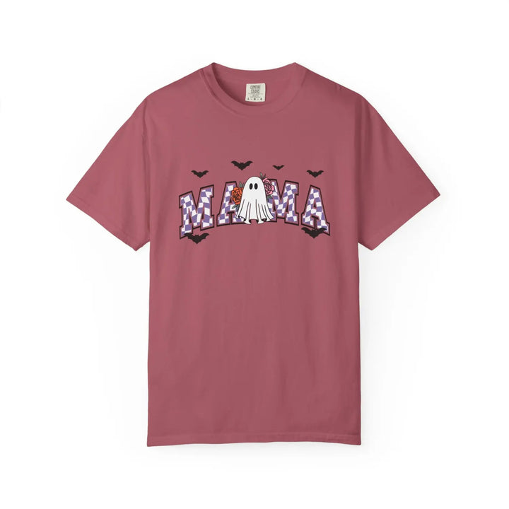 Spooky Ghost Mama T shirt for Halloween Fall Festivities Unisex Graphic Tee Gift Mothers Casual Wear Crimson / S Shirt