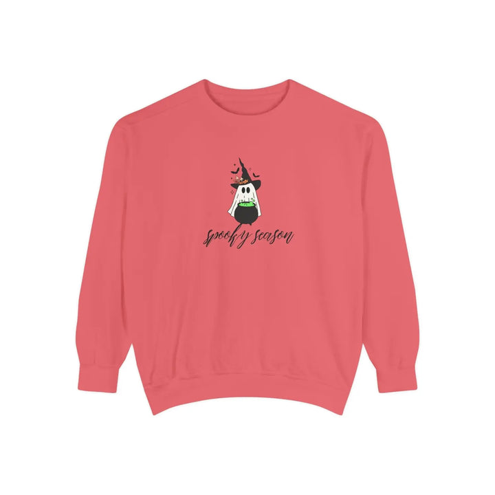 Spooky Season Sweatshirt Cozy Fall Apparel for Halloween Unisex Garment Dyed Gift Festival Wear Seasonal Fashion