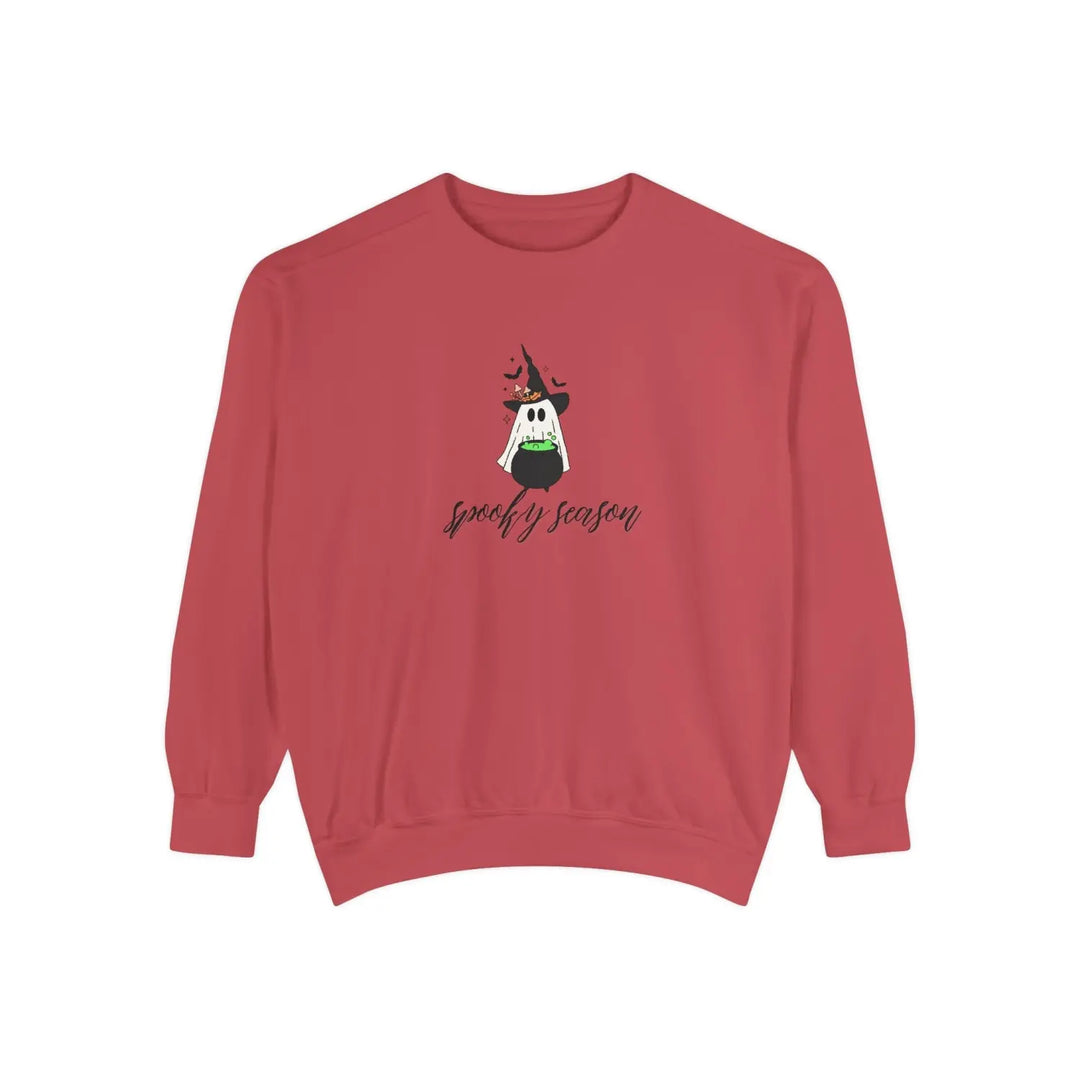 Spooky Season Sweatshirt Cozy Fall Apparel for Halloween Unisex Garment Dyed Gift Festival Wear Seasonal Fashion