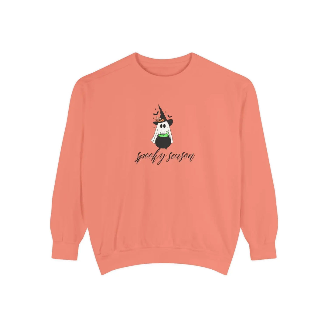 Spooky Season Sweatshirt Cozy Fall Apparel for Halloween Unisex Garment Dyed Gift Festival Wear Seasonal Fashion