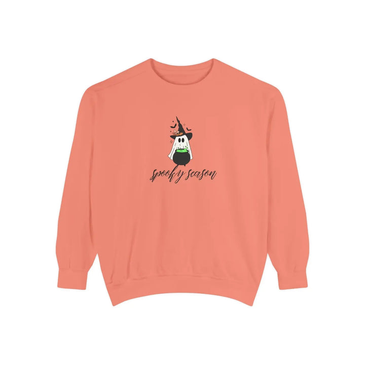 Spooky Season Sweatshirt Cozy Fall Apparel for Halloween Unisex Garment Dyed Gift Festival Wear Seasonal Fashion