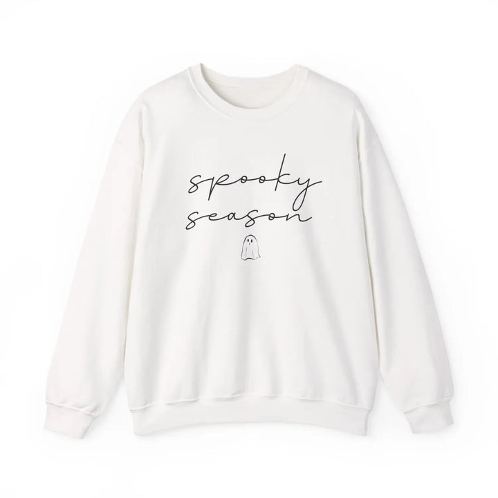 Spooky Season Sweatshirt Cozy Unisex Crewneck for Fall Halloween Apparel Gift Ideas Friends Trendy Lounge Wear Seasonal
