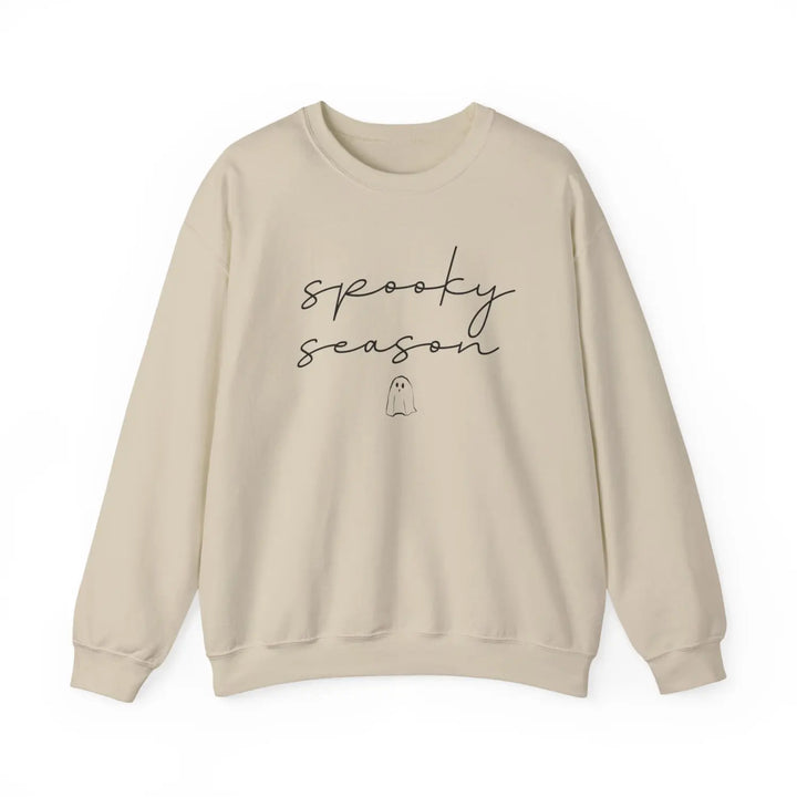 Spooky Season Sweatshirt Cozy Unisex Crewneck for Fall Halloween Apparel Gift Ideas Friends Trendy Lounge Wear Seasonal