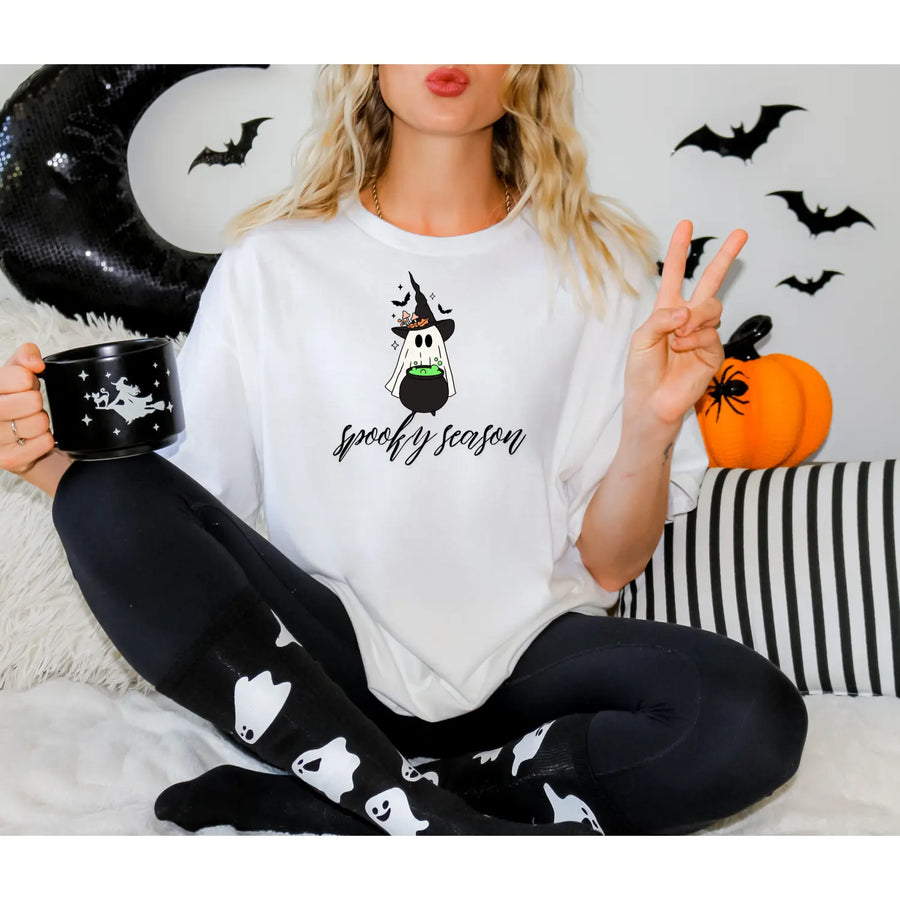 Spooky Season T shirt Halloween Shirt Cute Ghost Tee Unisex Festive Apparel Fall Fashion Top Lover Gift Costume