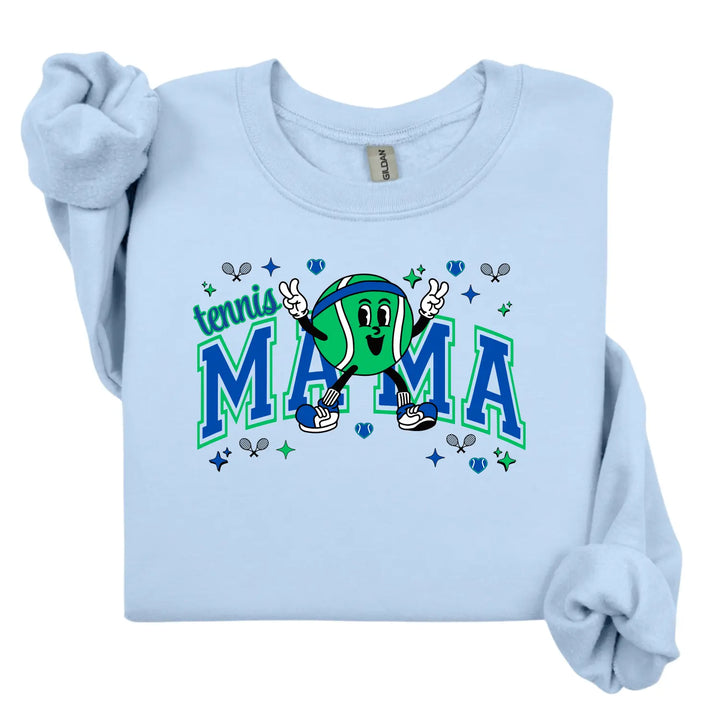Tennis Mama Sweatshirt Cozy Unisex Crewneck Perfect Gift for Sports Moms Great Birthdays Mother’s Day Casual Wear