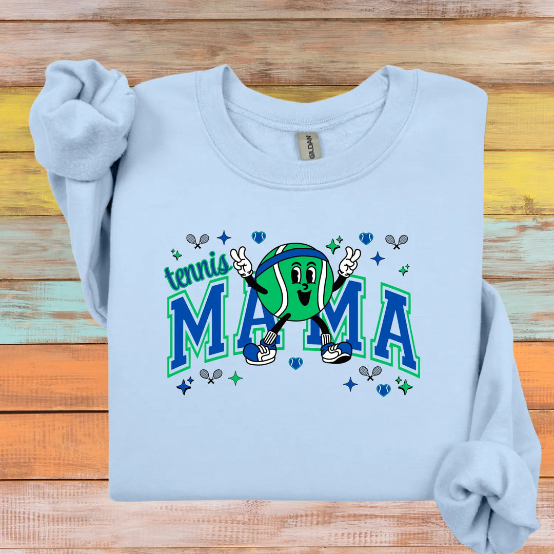 Tennis Mama Sweatshirt Cozy Unisex Crewneck Perfect Gift for Sports Moms Great Birthdays Mother’s Day Casual Wear
