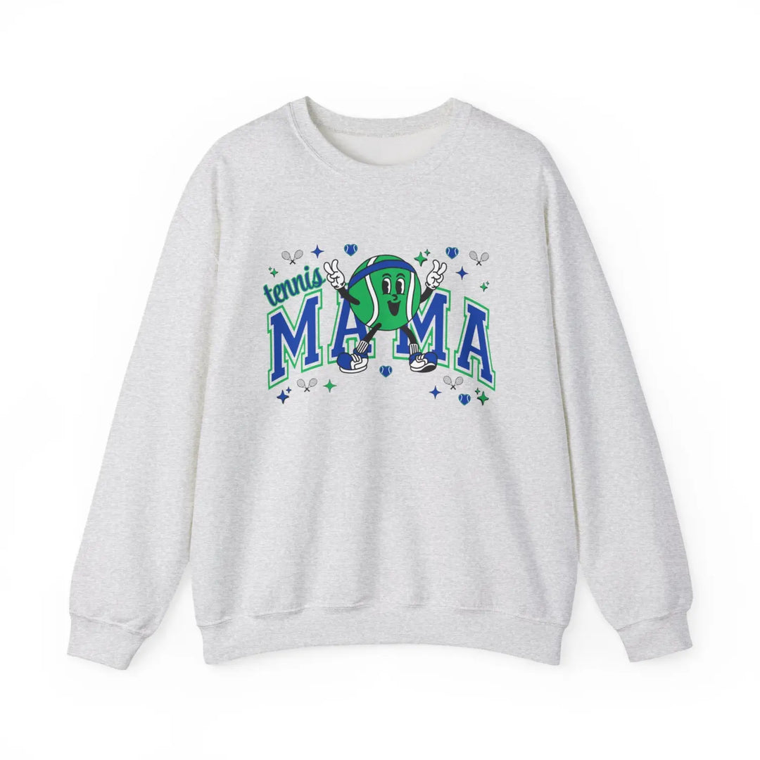 Tennis Mama Sweatshirt Cozy Unisex Crewneck Perfect Gift for Sports Moms Great Birthdays Mother’s Day Casual Wear Ash