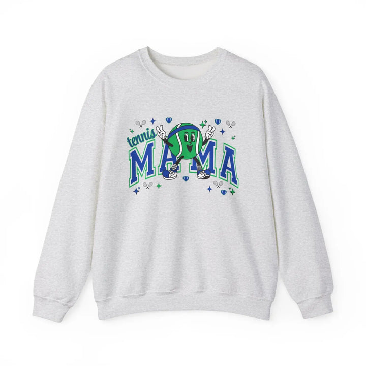 Tennis Mama Sweatshirt Cozy Unisex Crewneck Perfect Gift for Sports Moms Great Birthdays Mother’s Day Casual Wear Ash