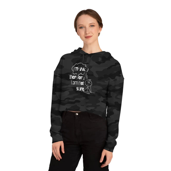 Thought-Provoking Cropped Hoodie - Perfect for Casual Wear Gift Intellectuals Trendy Layer Any Season Great Students Fun