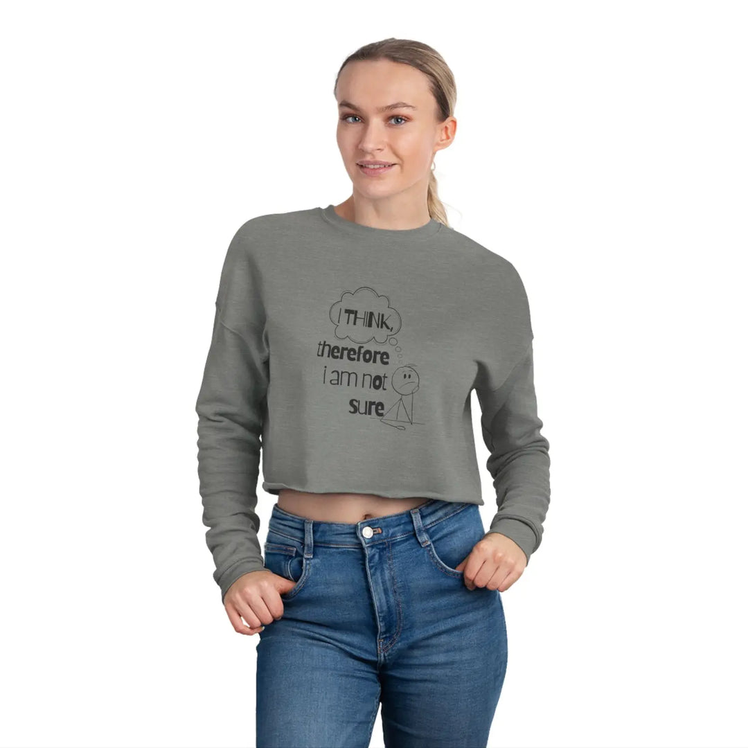 Thoughtful Cropped Sweatshirt - Casual Comfort for Women Gift Thinkers March Birthday Everyday Wear Relaxed Style