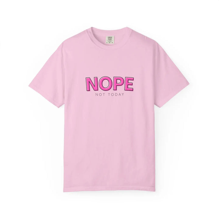 Trendy Humor T Shirt with NOPE NOT TODAY Slogan Perfect for Casual Wear Gifts Lazy Days or Self Care Moments Blossom / S