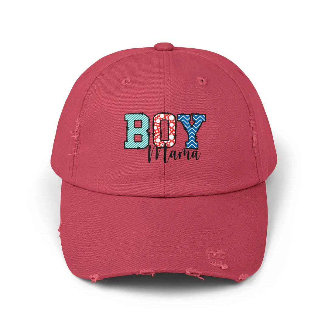 Unisex Distressed Cap for Boy Moms Casual Sun Hat Gift New Trendy Dad Summer Accessory - Dashing Red / One size - Hats
