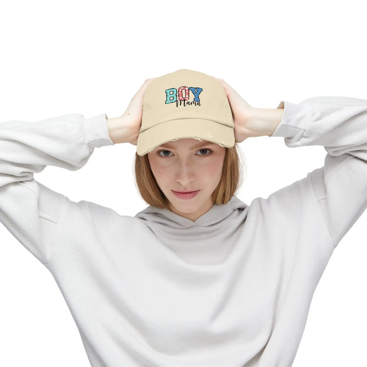 Unisex Distressed Cap for Boy Moms Casual Sun Hat Gift New Trendy Dad Summer Accessory - Hats