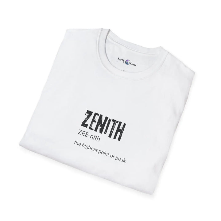 Zenith Unisex Softstyle T-Shirt - Motivational Graphic Tee Perfect for Everyday Wear Gift Graduations Birthdays